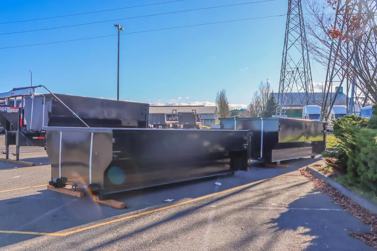 Roll-off dumpster ready for waste disposal at job site for Cleanout Dumpster Rental in Galena Park